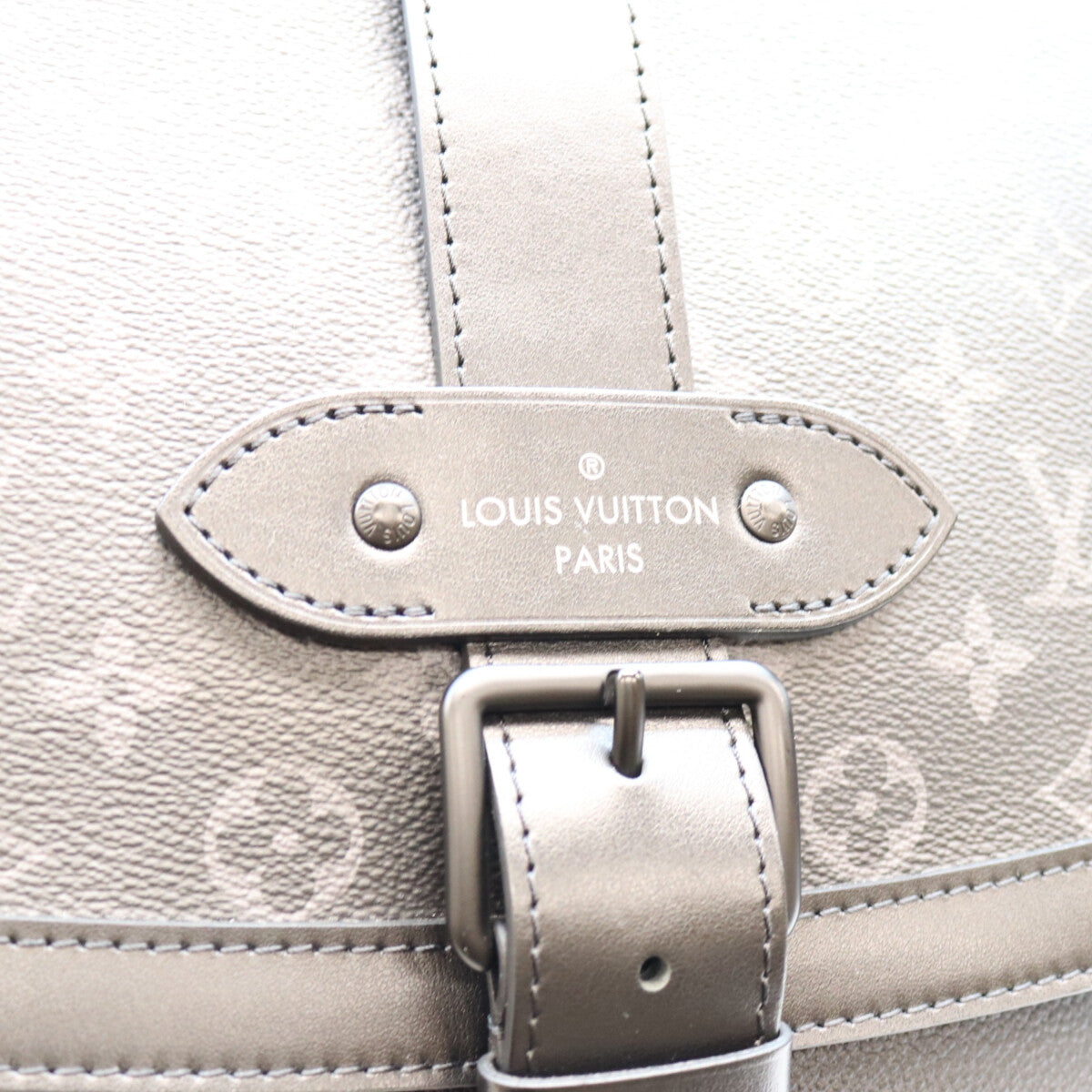 LOUIS VUITTON Monogram Eclipse Saumur Messenger Bag Sandals