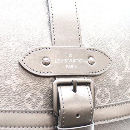 LOUIS VUITTON Monogram Eclipse Saumur Messenger Bag Sandals