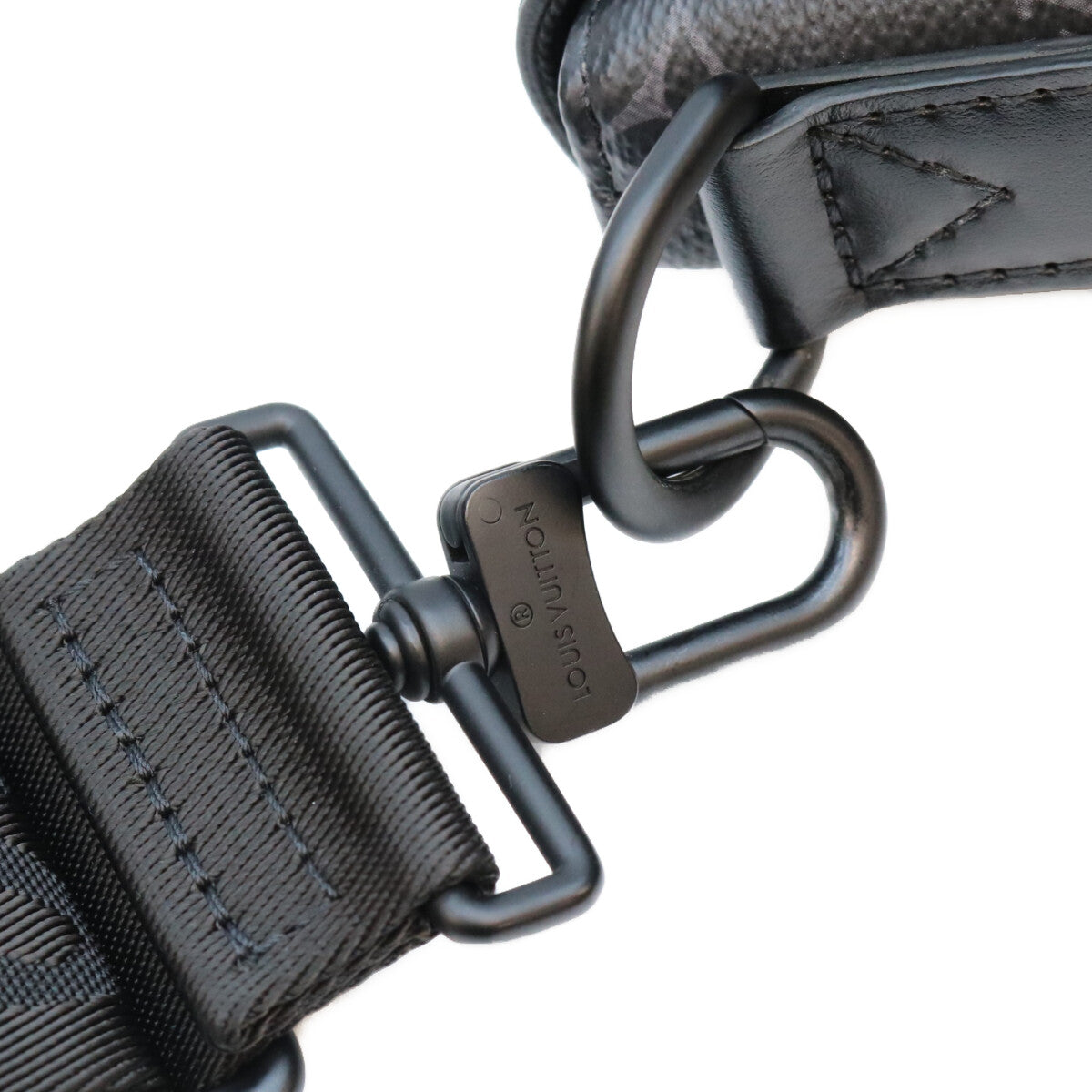 LOUIS VUITTON Monogram Eclipse Saumur Messenger Bag Sandals