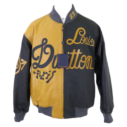 LOUIS VUITTON 23' Leather Canvas Bomber Jacket Multi Size 48