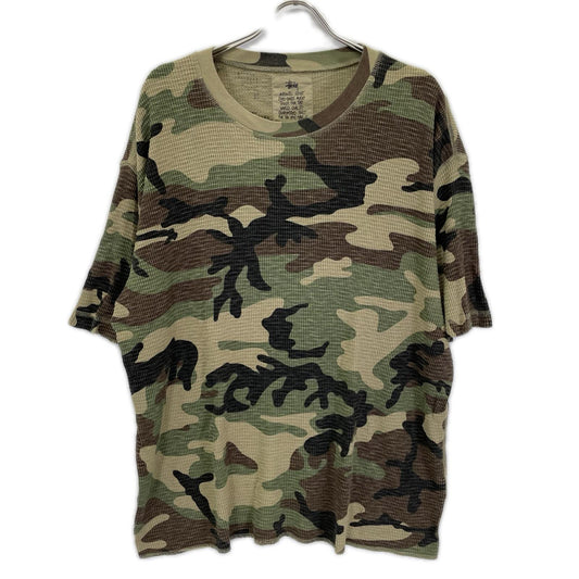 XL Stussy Camo Pigment Dye Thermal T-Shirt Green Size XL