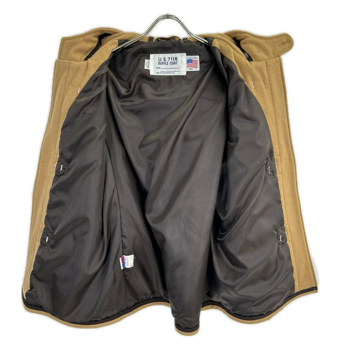 SCHOTT 7240 Wool Duffle Coat Beige Size 40