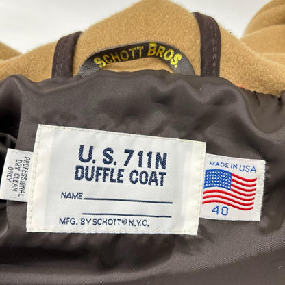 SCHOTT 7240 Wool Duffle Coat Beige Size 40