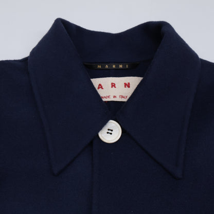 MARNI Wool Cashmere Coverall Jacket Navy Size 44