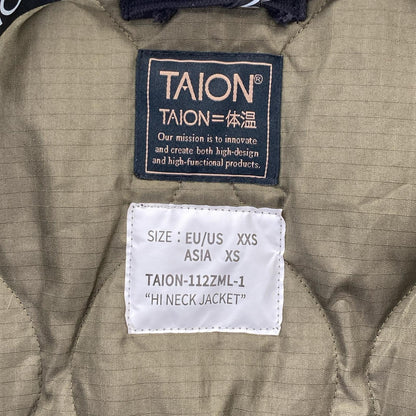 TAION Military Rib High Neck Down Jacket Black Size XS