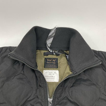 TAION Military Rib High Neck Down Jacket Black Size XS
