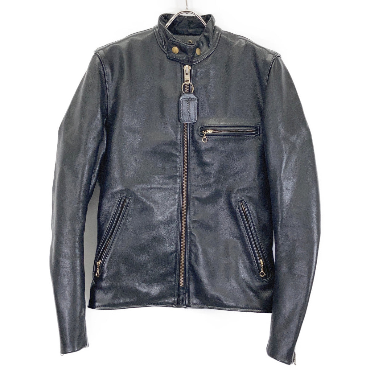 VANSON Type B Cowhide Single Rider Jacket Black Size 34