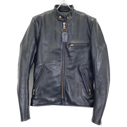 VANSON Type B Cowhide Single Rider Jacket Black Size 34