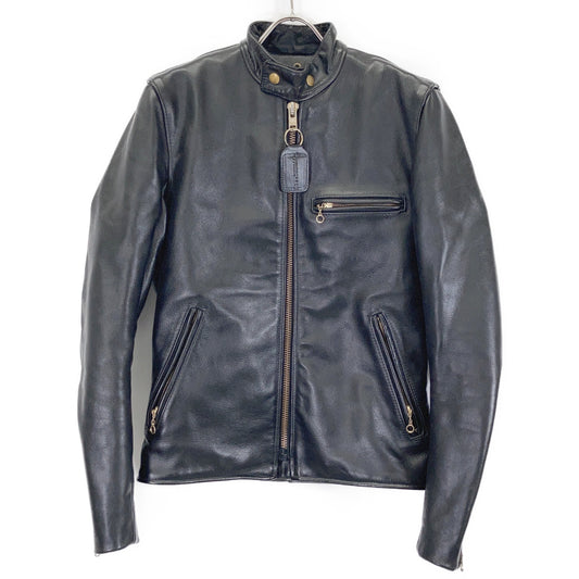 VANSON Type B Cowhide Single Rider Jacket Black Size 34