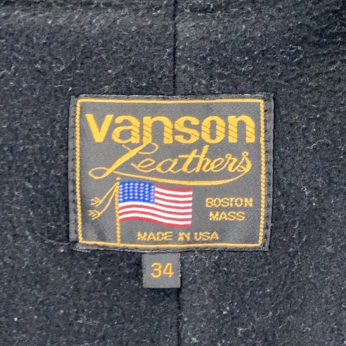 VANSON Type B Cowhide Single Rider Jacket Black Size 34
