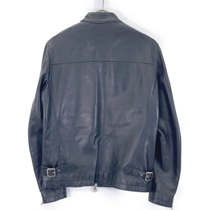 Cinquanta H-502 Black Leather Rider Jacket Size 46