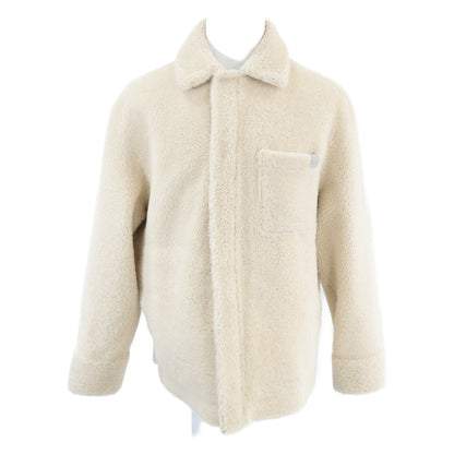 LOEWE 25AW Shearling Overshirt Jacket Ivory Size 46