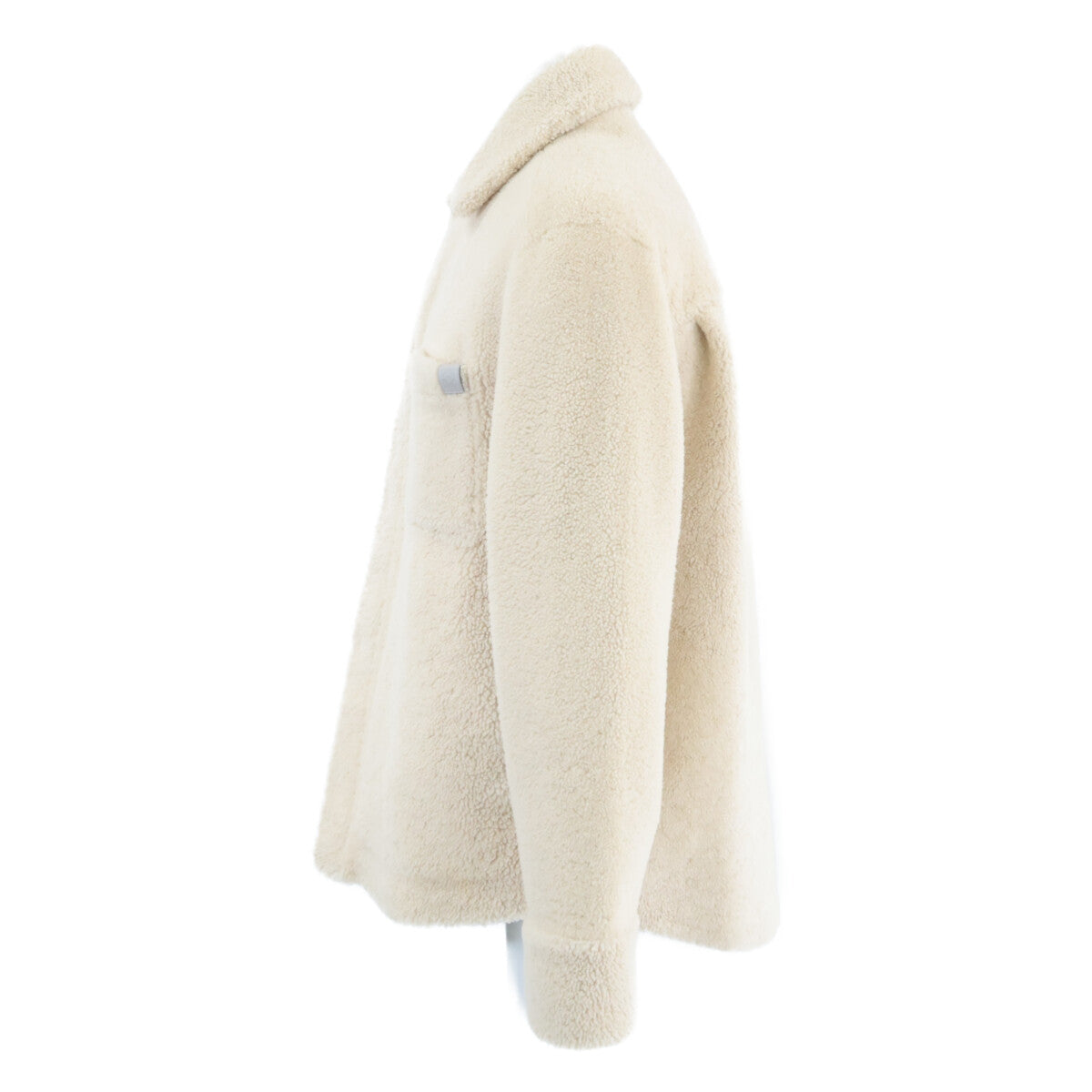 LOEWE 25AW Shearling Overshirt Jacket Ivory Size 46