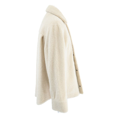 LOEWE 25AW Shearling Overshirt Jacket Ivory Size 46