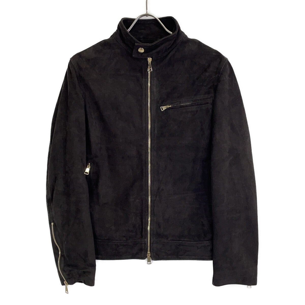SILENCE 3931JP Black Suede Goat Leather Jacket Size 44