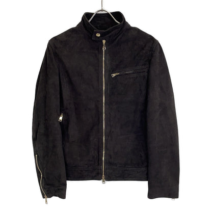 SILENCE 3931JP Black Suede Goat Leather Jacket Size 44