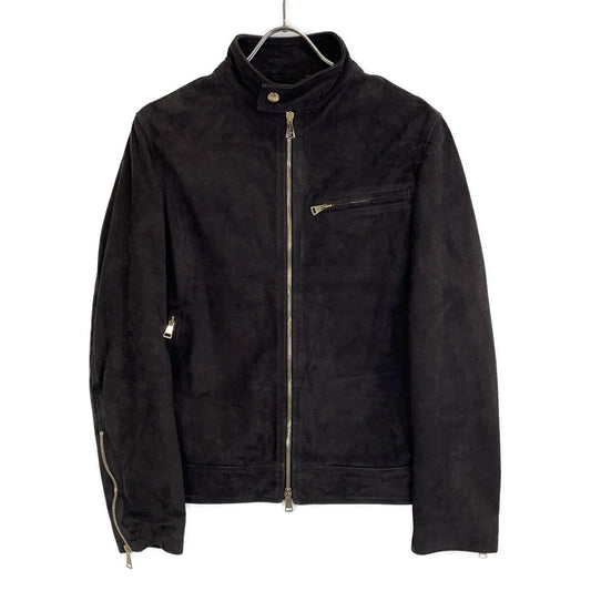 SILENCE 3931JP Black Suede Goat Leather Jacket Size 44