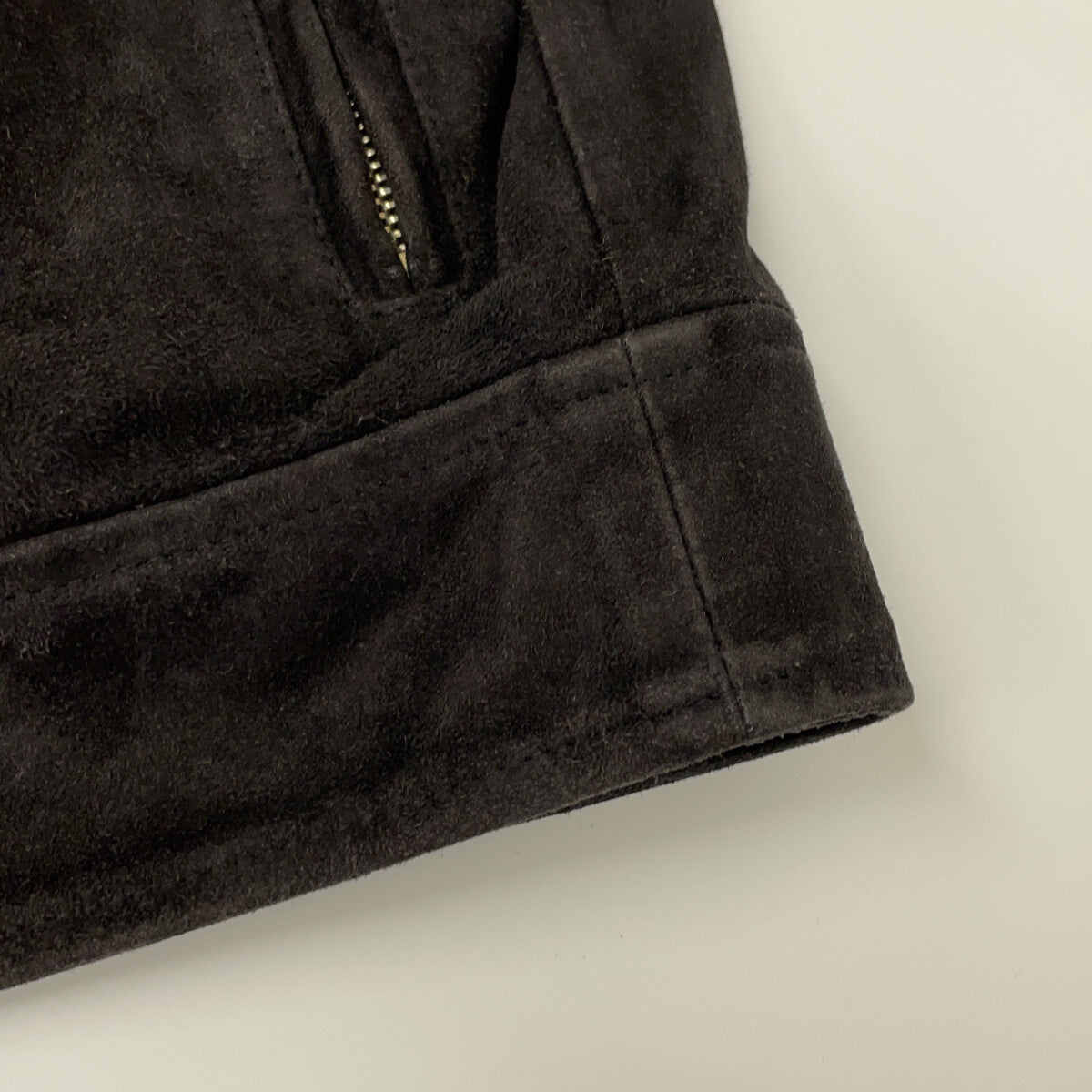 SILENCE 3931JP Black Suede Goat Leather Jacket Size 44