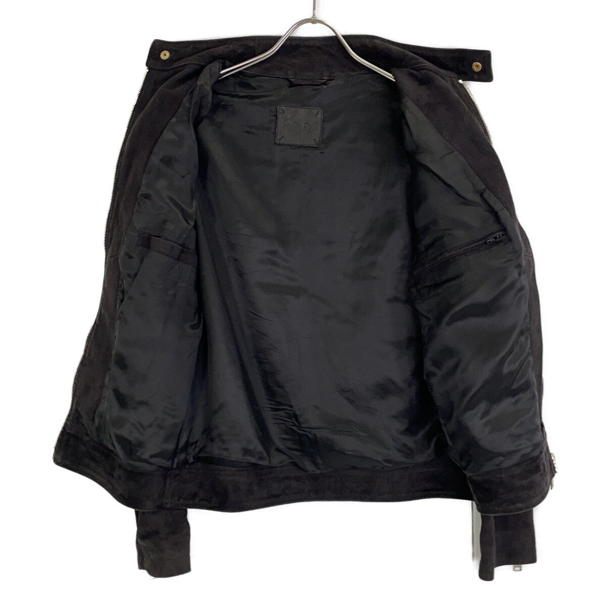 SILENCE 3931JP Black Suede Goat Leather Jacket Size 44