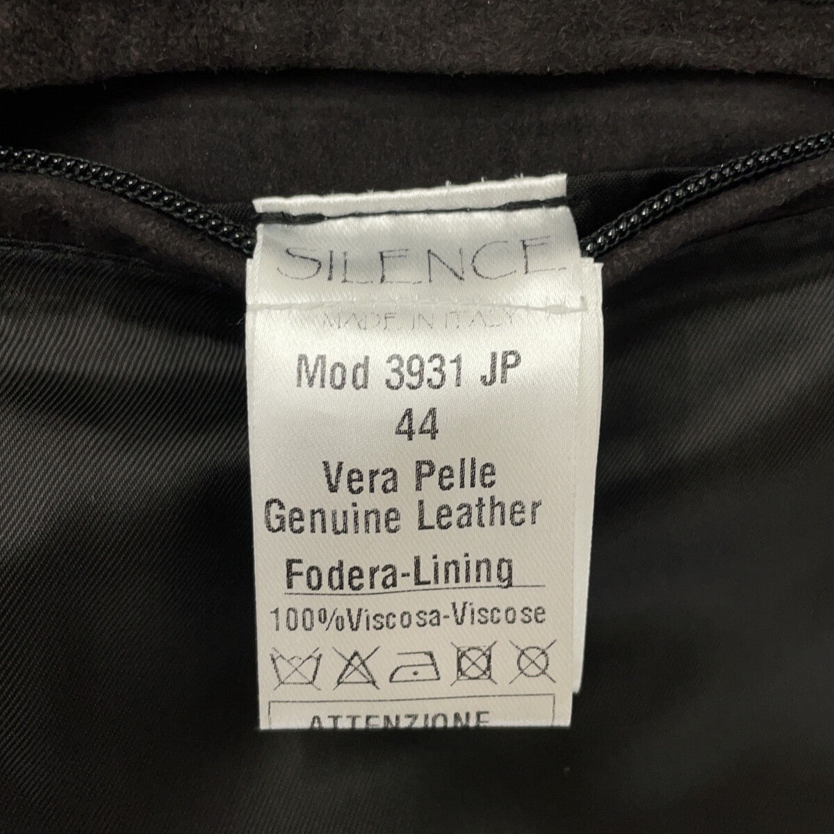 SILENCE 3931JP Black Suede Goat Leather Jacket Size 44