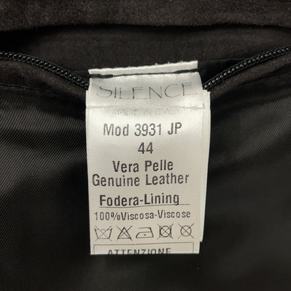 SILENCE 3931JP Black Suede Goat Leather Jacket Size 44