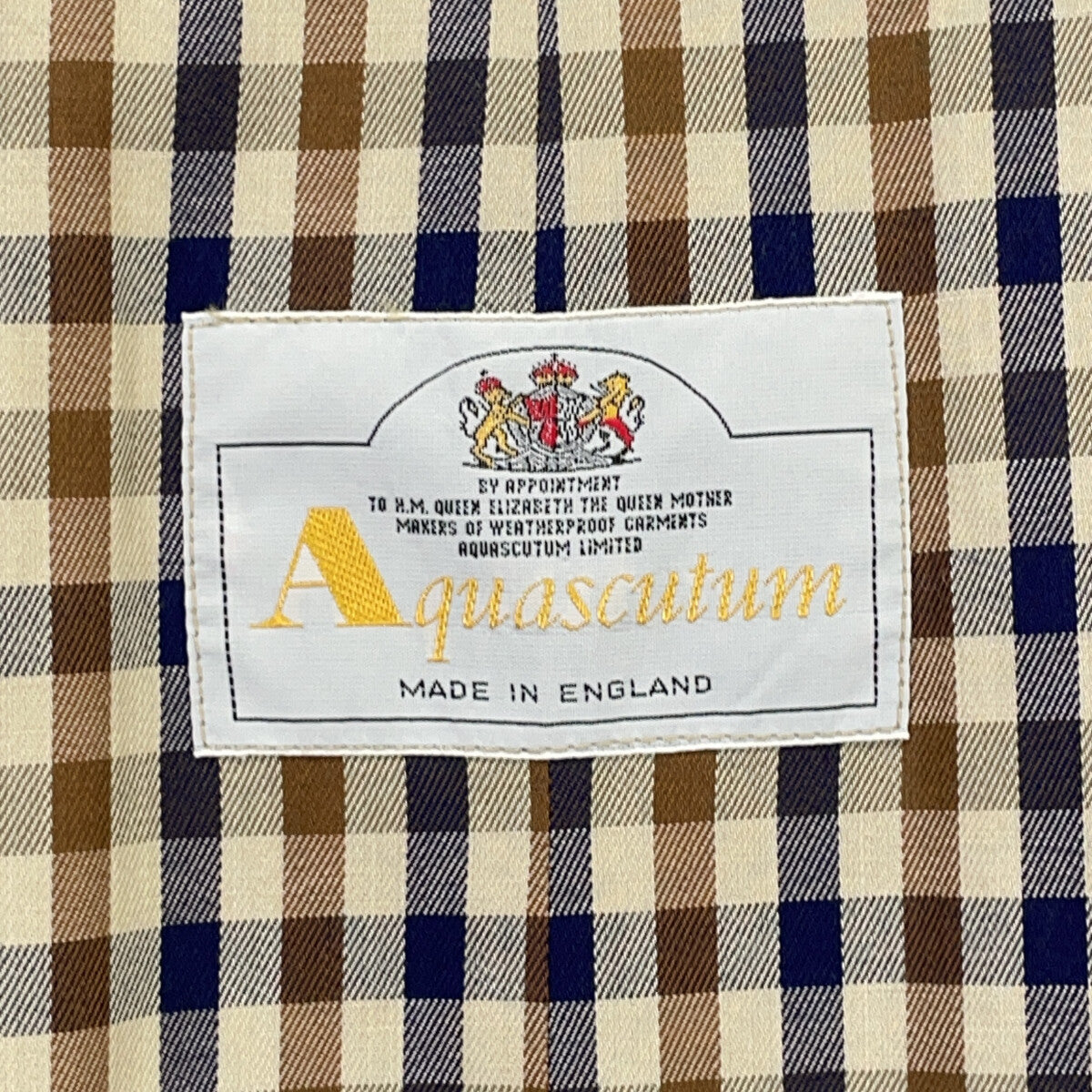 Aquascutum UK Made Check Lining Cotton Trench Coat Size 38