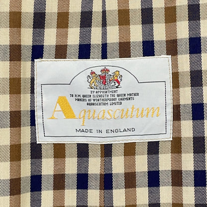 Aquascutum UK Made Check Lining Cotton Trench Coat Size 38