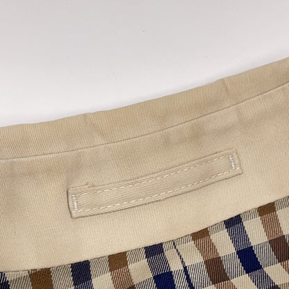 Aquascutum UK Made Check Lining Cotton Trench Coat Size 38