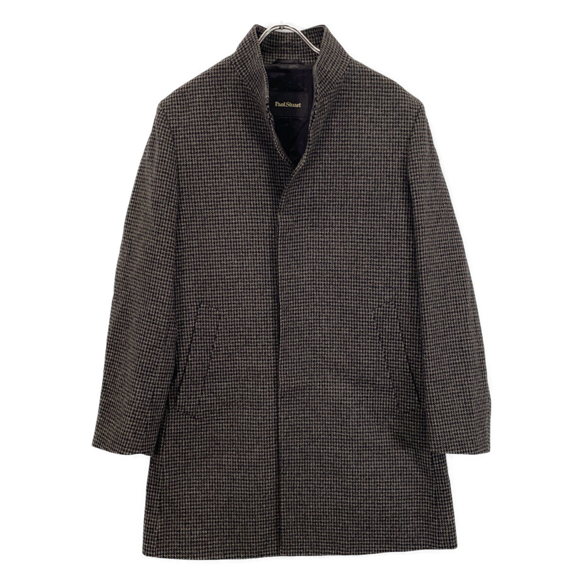 PaulStuart Houndstooth Cashmere Blend Collar Coat Size 46