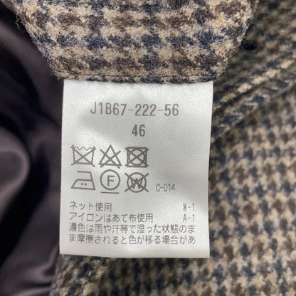 PaulStuart Houndstooth Cashmere Blend Collar Coat Size 46