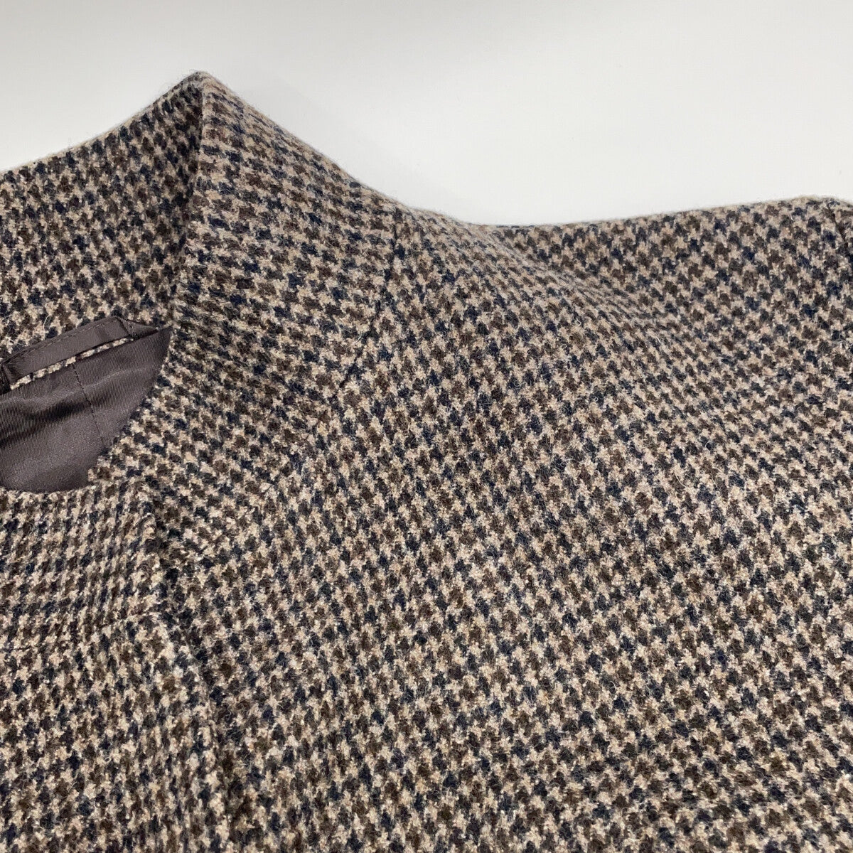 PaulStuart Houndstooth Cashmere Blend Collar Coat Size 46
