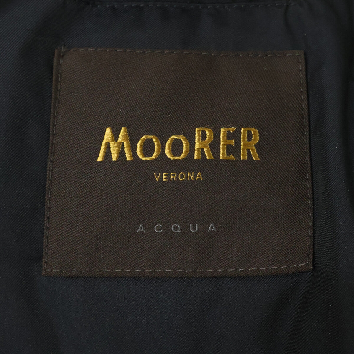 MOORER BARBIERI-WK1 Fur Hooded Down Coat Navy Size 42