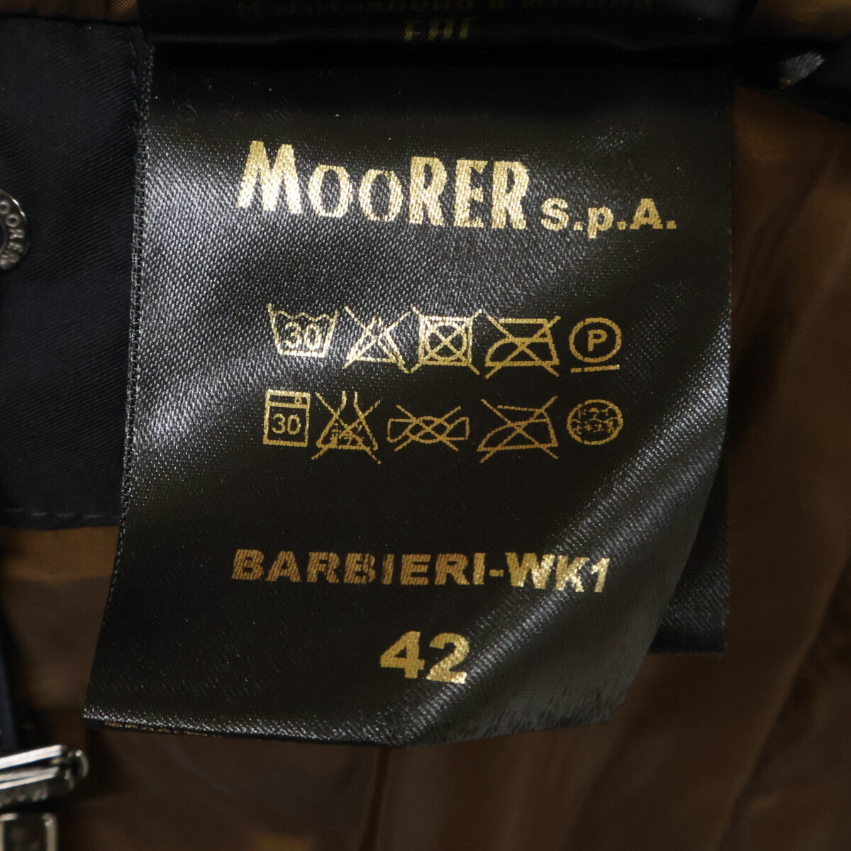 MOORER BARBIERI-WK1 Fur Hooded Down Coat Navy Size 42