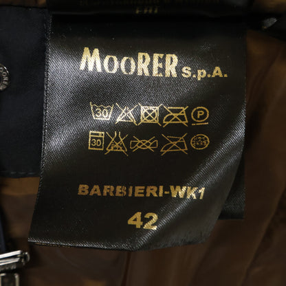 MOORER BARBIERI-WK1 Fur Hooded Down Coat Navy Size 42