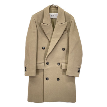 AMI PARIS FCO105.WV0020 Double Breasted Coat Beige Size 34