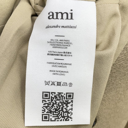 AMI PARIS FCO105.WV0020 Double Breasted Coat Beige Size 34