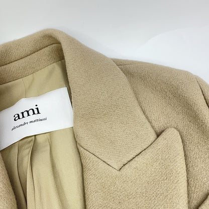 AMI PARIS FCO105.WV0020 Double Breasted Coat Beige Size 34