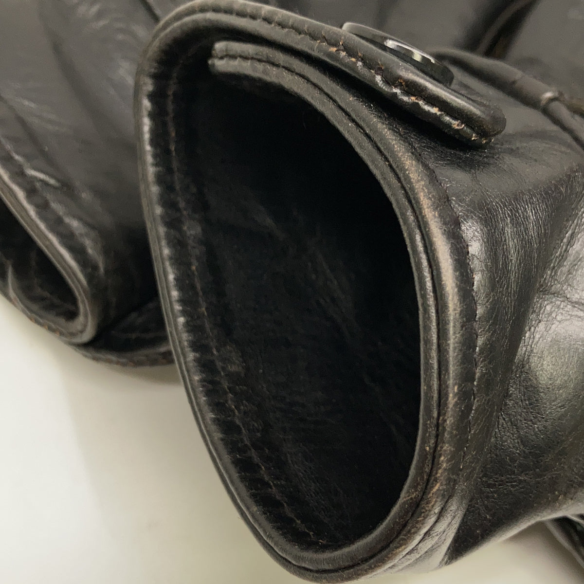 AERO LEATHER Black Halfbelt Horsehide Rider Jacket Size 32