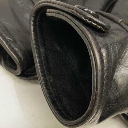 AERO LEATHER Black Halfbelt Horsehide Rider Jacket Size 32