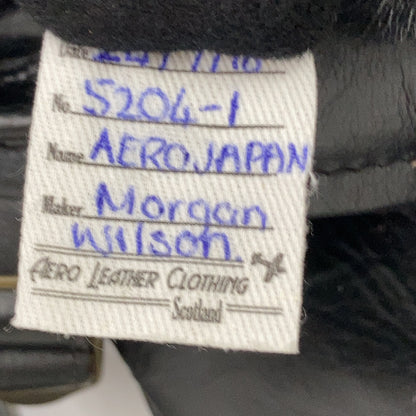 AERO LEATHER Black Halfbelt Horsehide Rider Jacket Size 32