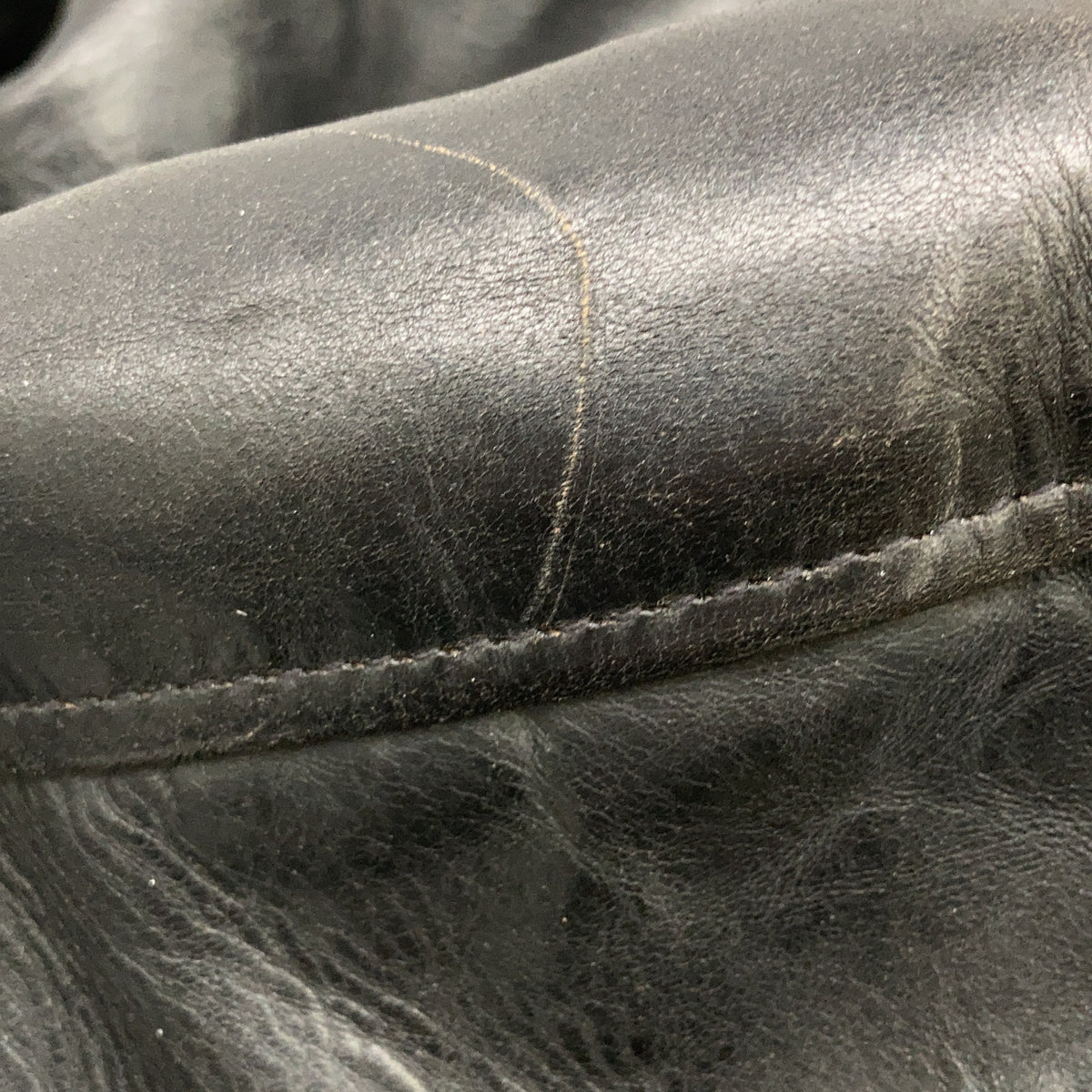 AERO LEATHER Black Halfbelt Horsehide Rider Jacket Size 32