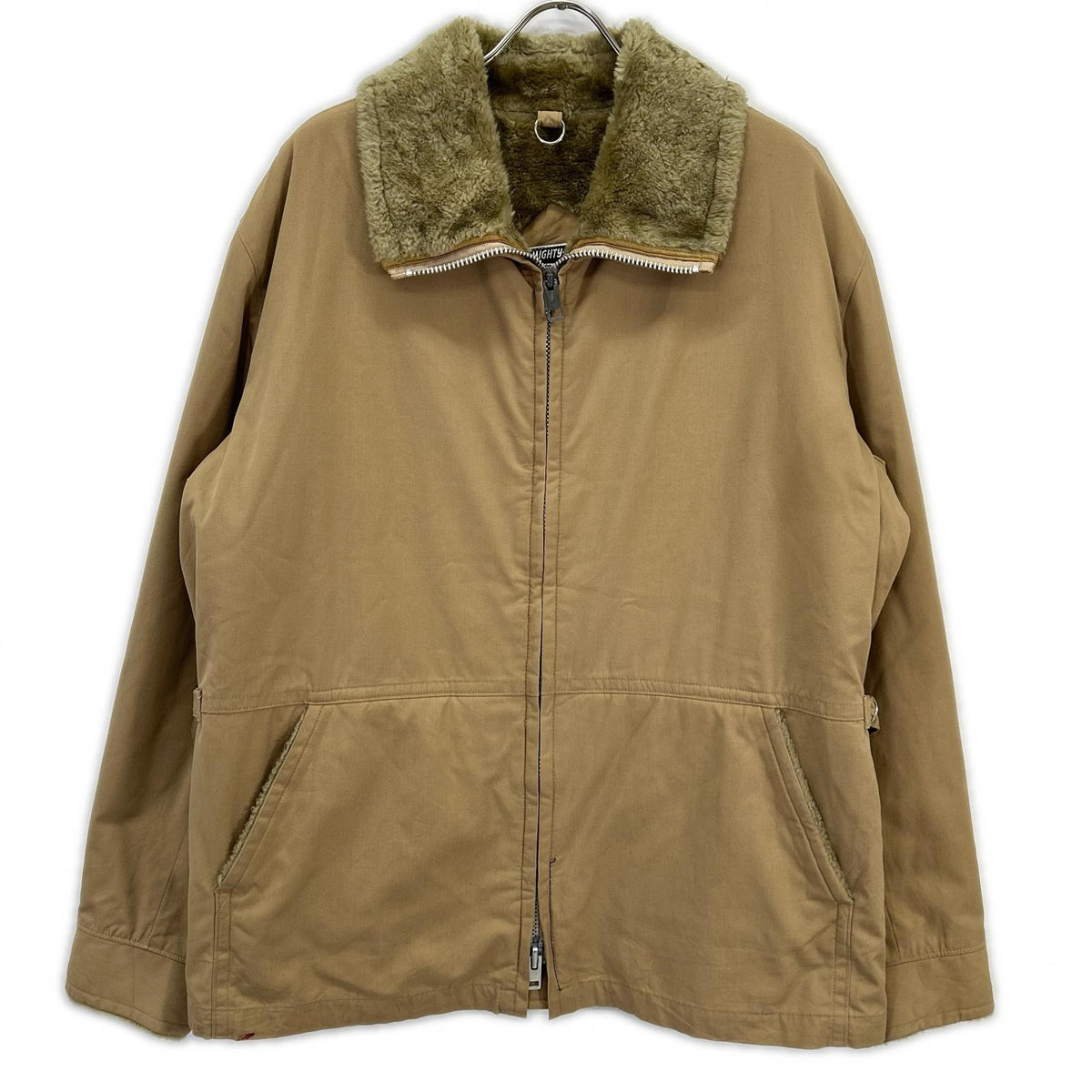 USA mighty mac 70s Fur-Lined Zip-Up Jacket Brown