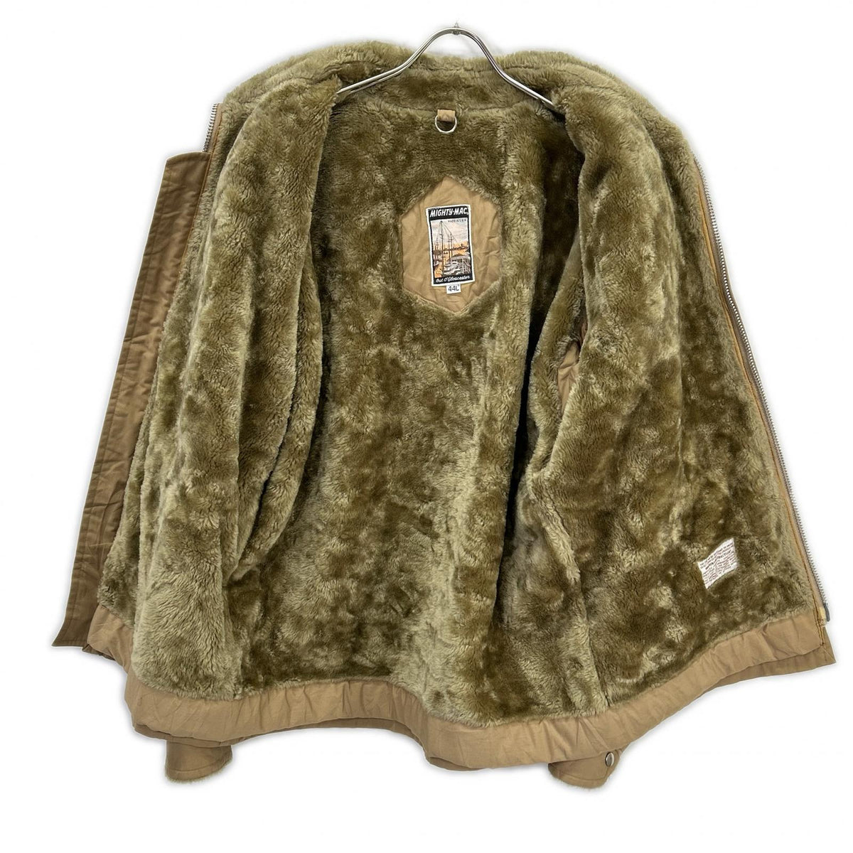 USA mighty mac 70s Fur-Lined Zip-Up Jacket Brown