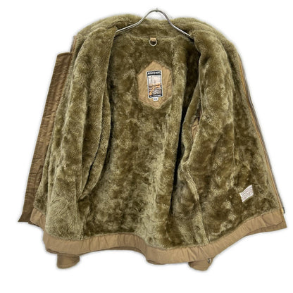 USA mighty mac 70s Fur-Lined Zip-Up Jacket Brown