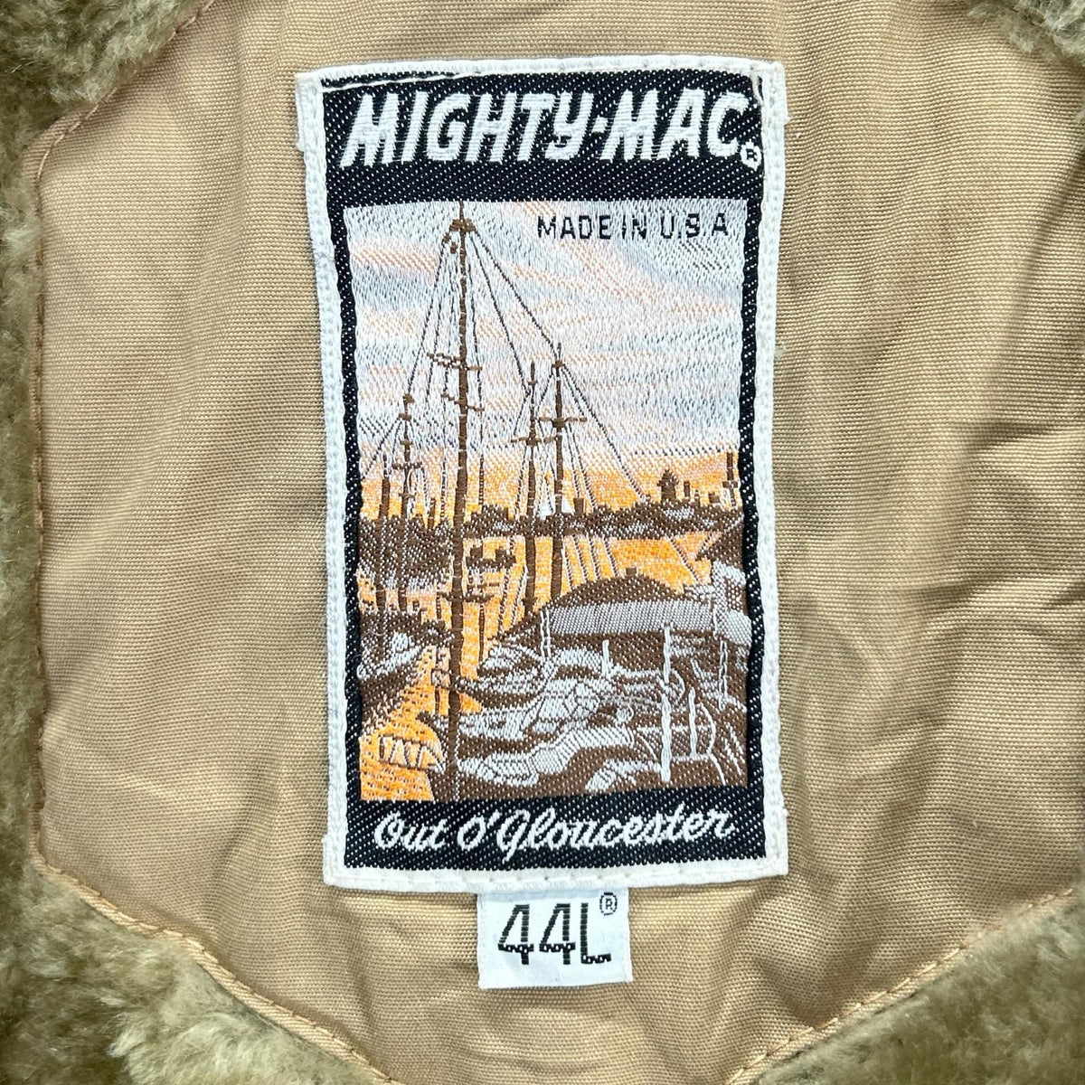 USA mighty mac 70s Fur-Lined Zip-Up Jacket Brown