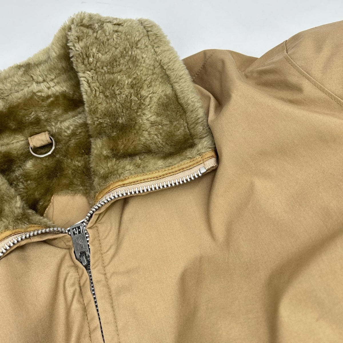 USA mighty mac 70s Fur-Lined Zip-Up Jacket Brown
