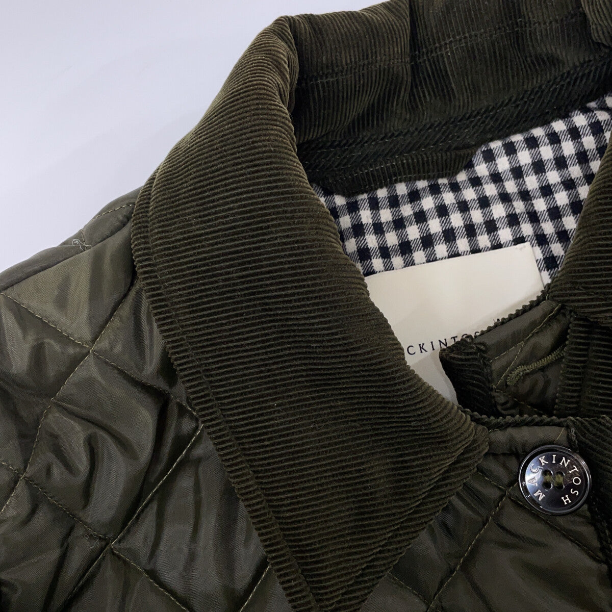 BEAMS F x Mackintosh Khaki Quilted Jacket Size 38