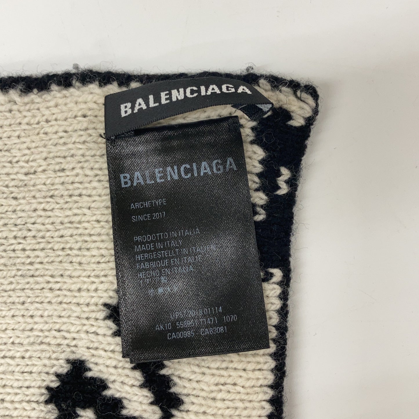 BALENCIAGA 558951 Logo Scarf Black Size ONE SIZE