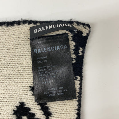 BALENCIAGA 558951 Logo Scarf Black Size ONE SIZE
