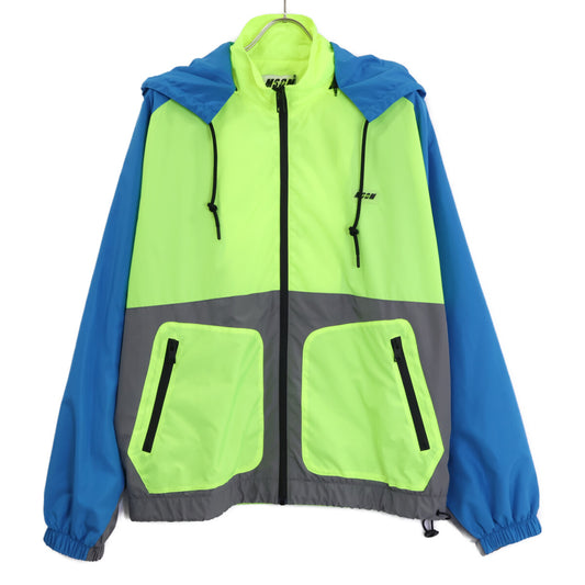 MSGM Neon Nylon Jacket Blue Yellow Size S